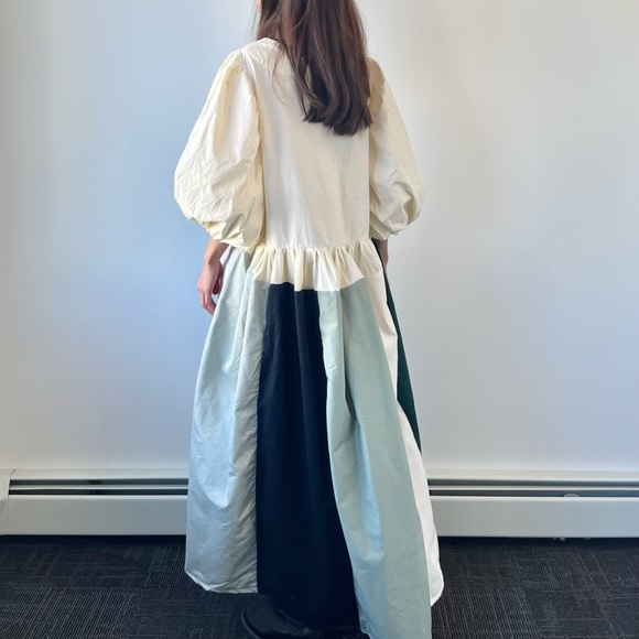 Cloudy Meadow Dress | Handmade V-Neck Patchwork Dress SKU 01172 - Picture 9 of 16